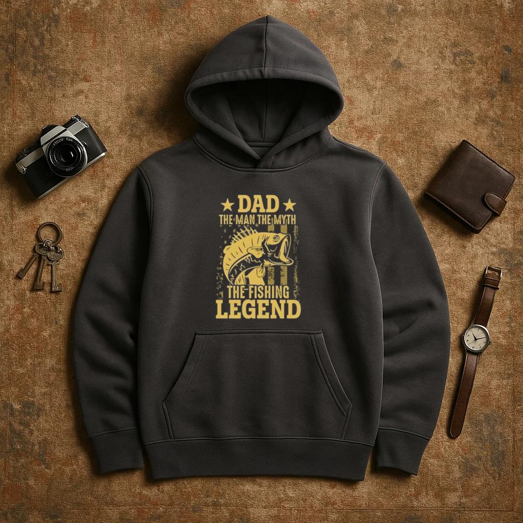 fishing quote dad man myth Hoodie