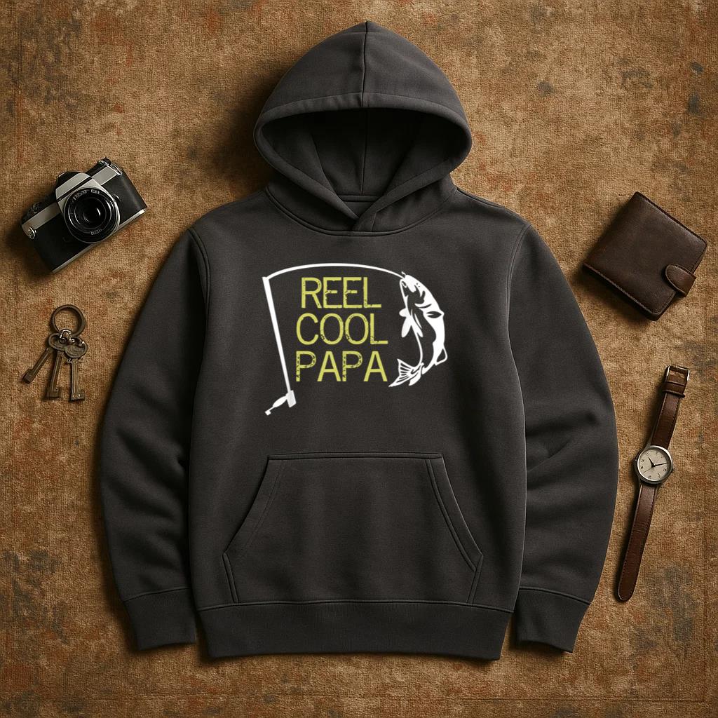 Fishing Reel Cool Papa Dad Hoodie