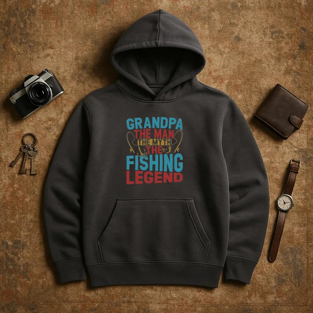 grandpa man myth fishing legend Hoodie