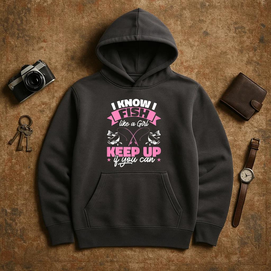 I Know I Fish Like A Girl Fishing Hoodie