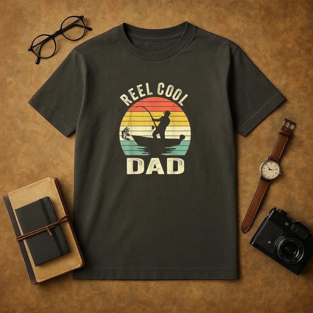 Reel Cool Dad Fishing Fathers Day T-Shirt