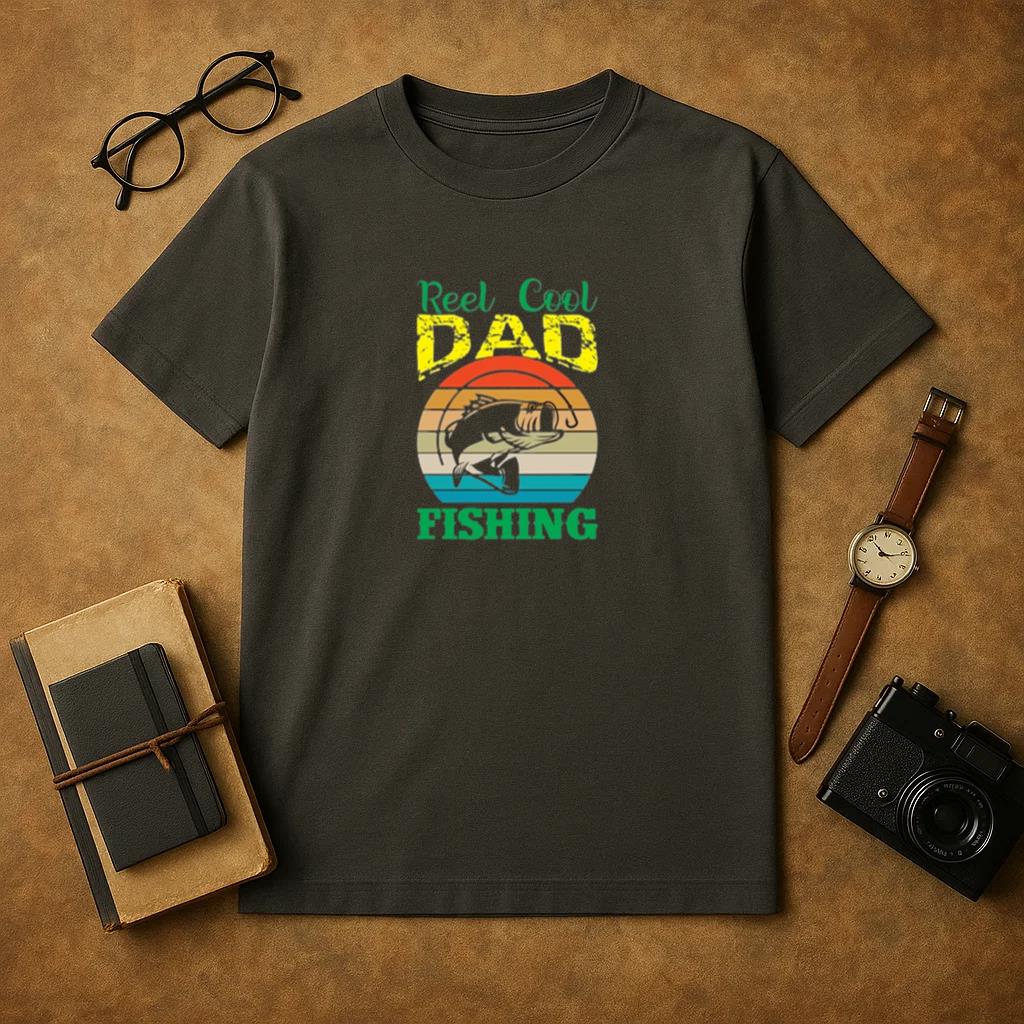 reel cool dad fishing t T-Shirt