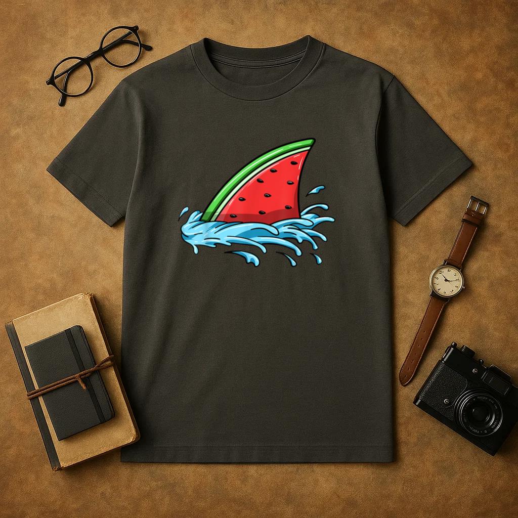 Shark Watermelon Fish Fin Summer T-Shirt
