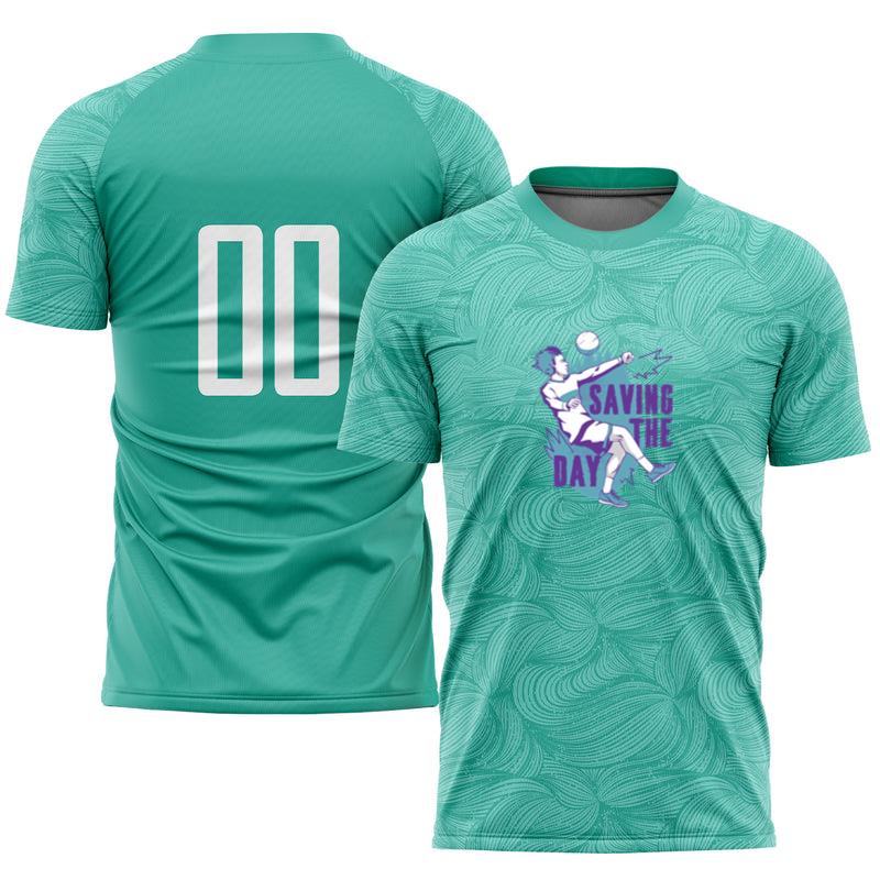 Soccer Player Kicking A Ball With The Words Saving The Day Soccer Jersey